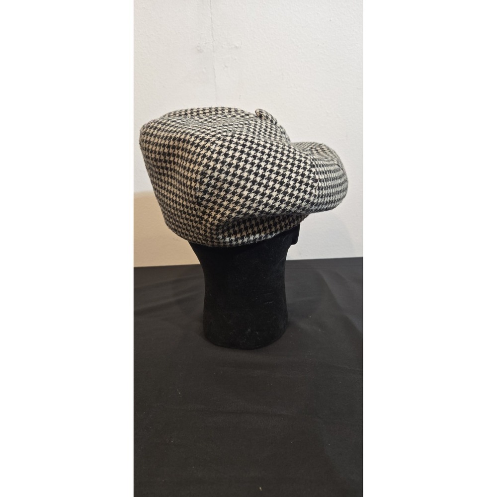 Vtg 90s New York Hat And Cap Company Oversized Houndstooth Newsboy Cap OSFA - Picture 3 of 9